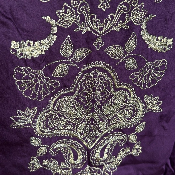 NWT Soft Surroundings Idaira Purple Embroidered Tunic Top Size Medium - Picture 3 of 11